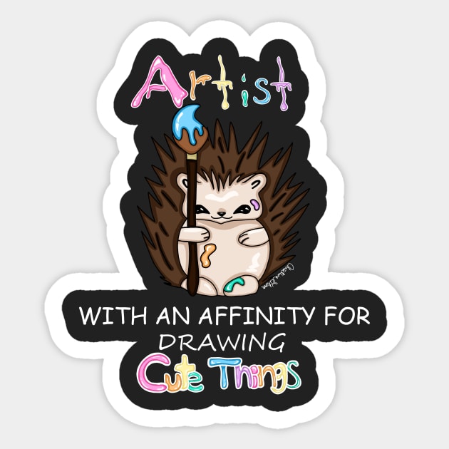 Artist With An Affinity For Drawing Cute Things Sticker by Custom Baubles & Designs
